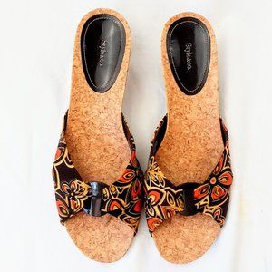 Style & Co Slide Wedge Sandal sz 10 Brown & Orange